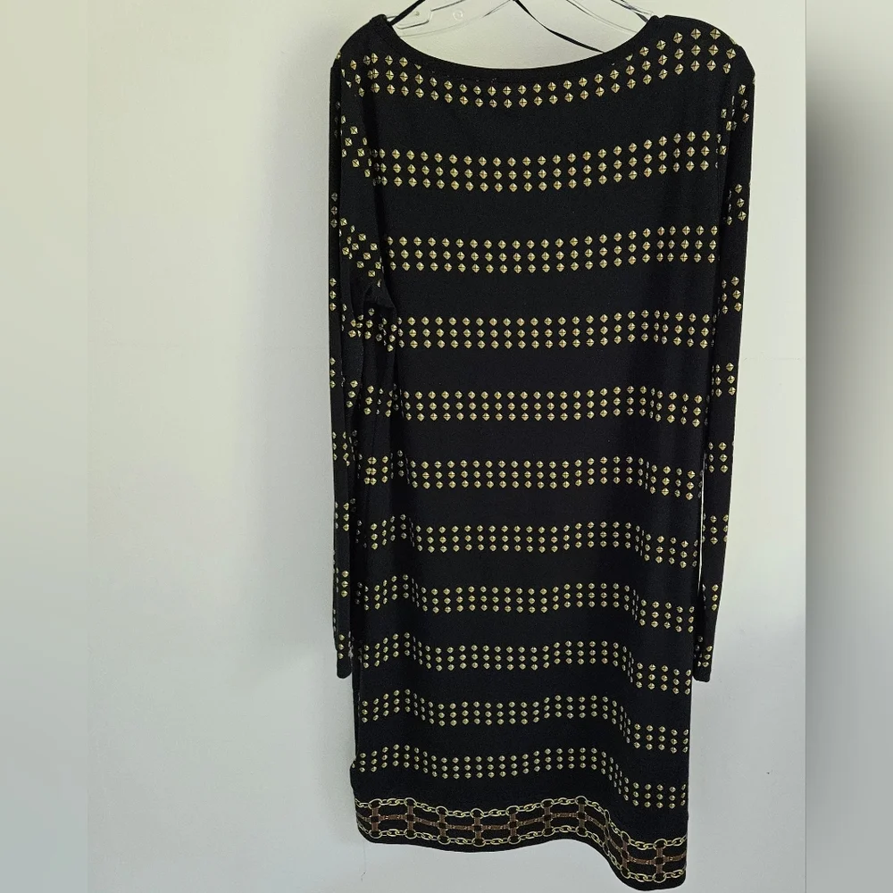 Michael Kors Dress Black Gold Stud Sheath